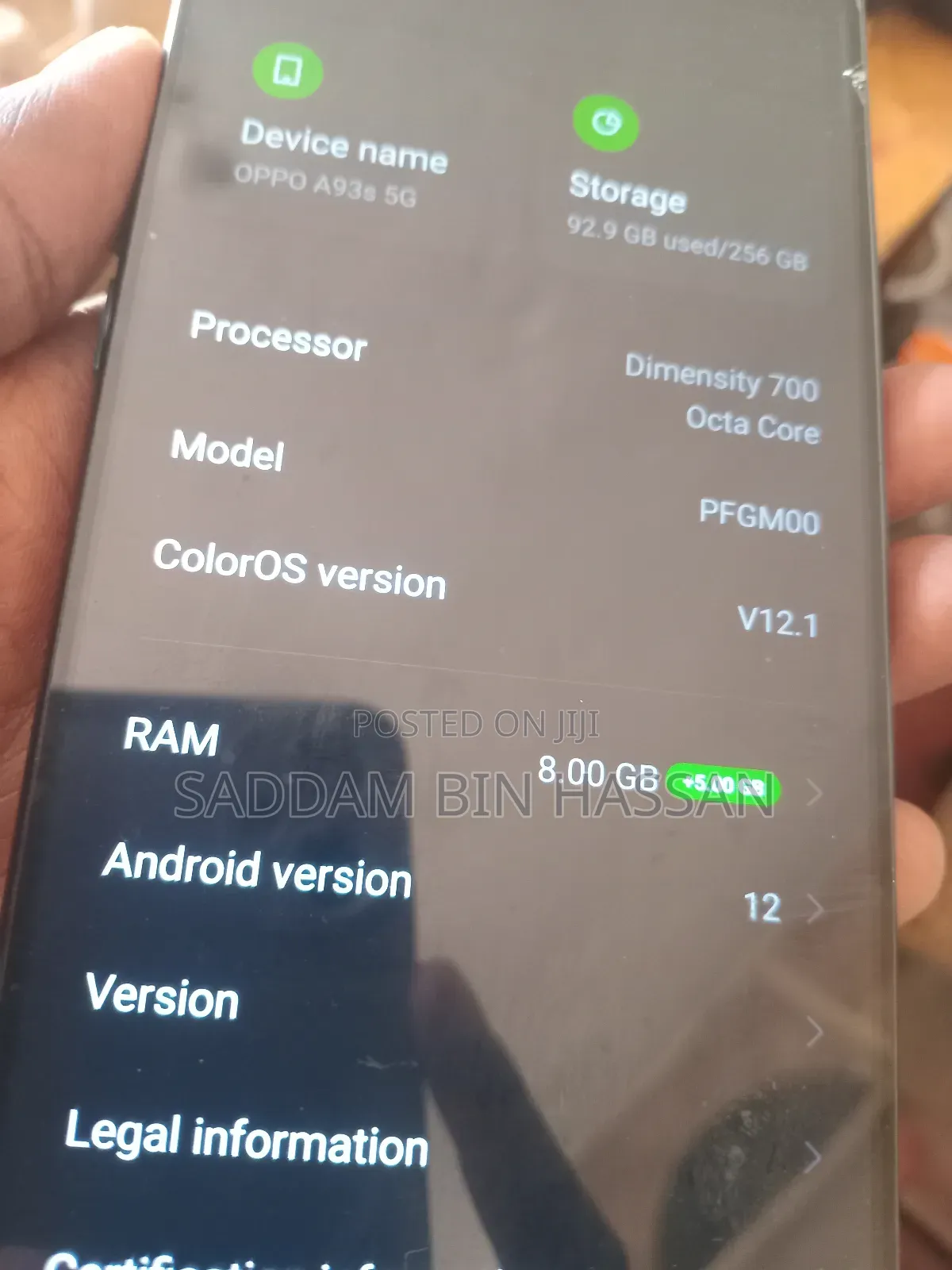Oppo A93S 5G 256 GB Blue