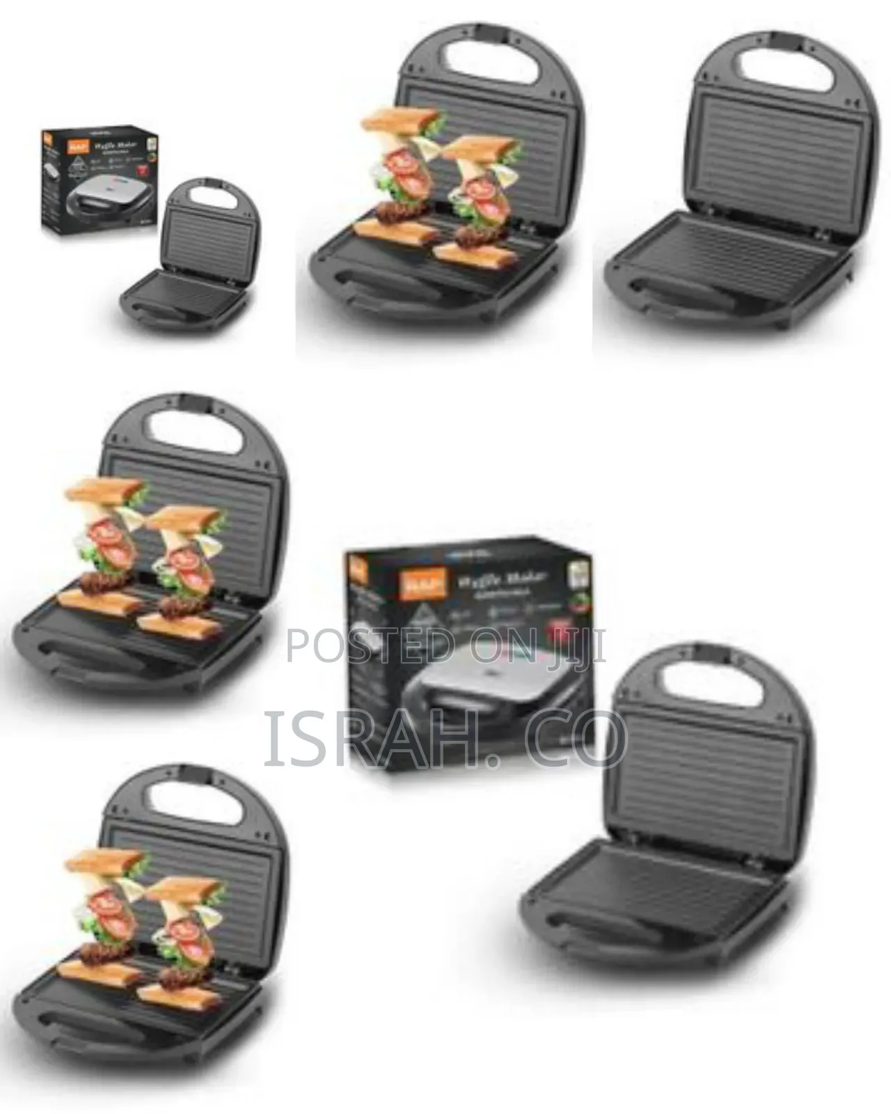 Raf Sandwich Maker Non Stick Surface Bread Toaster Baker Stainles