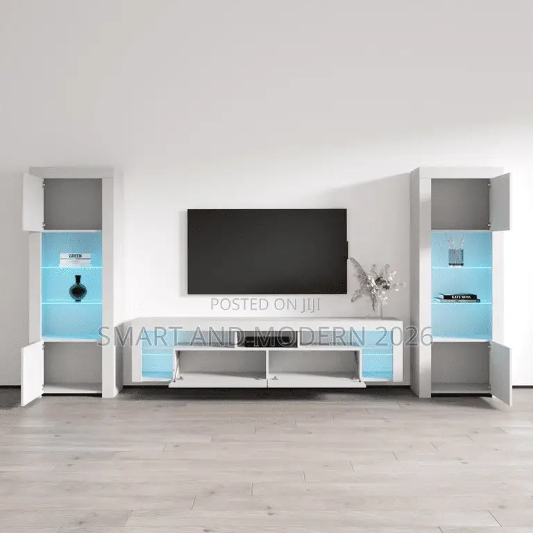Tv Unit Wall | Modern Tv Unit | Minimalist Style | Clean Stock