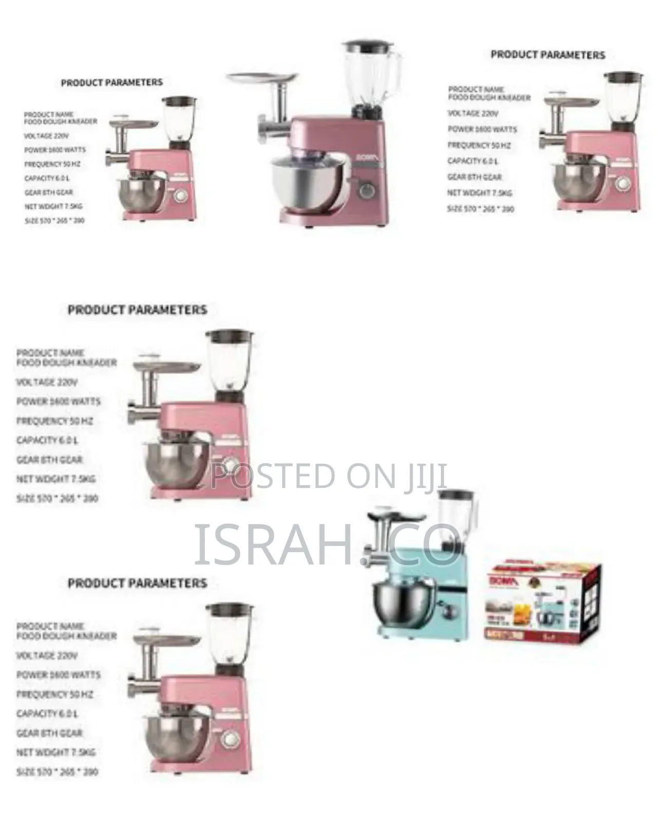 Boma 6litre 5 in 1 Stand Mixer 16000w Tilt-Head Multifunctional.