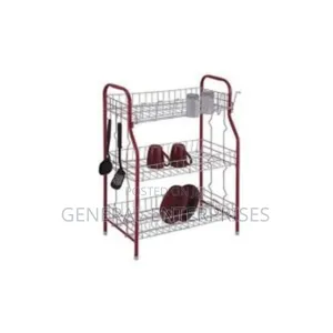 A 3-Tier Stainless Steel Dish Drainer Storage Rack,