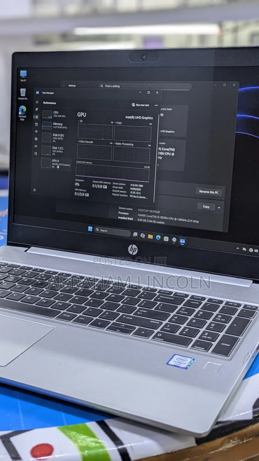 New Laptop HP ProBook 450 G7 8GB Intel Core i7 HDD+SSD 512GB