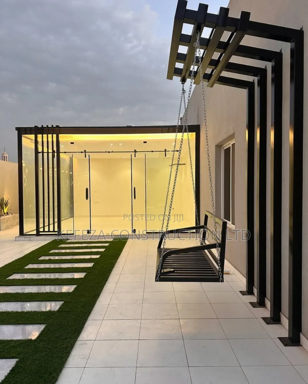 Yard Swing and Glass Gazebo