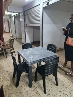Genius Plastic Table and Chairs Plastic Table and Chairs Set Black