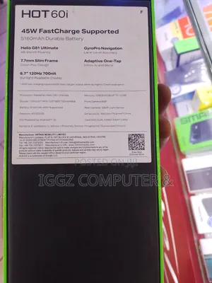 New Infinix Hot 60i 128 GB Black