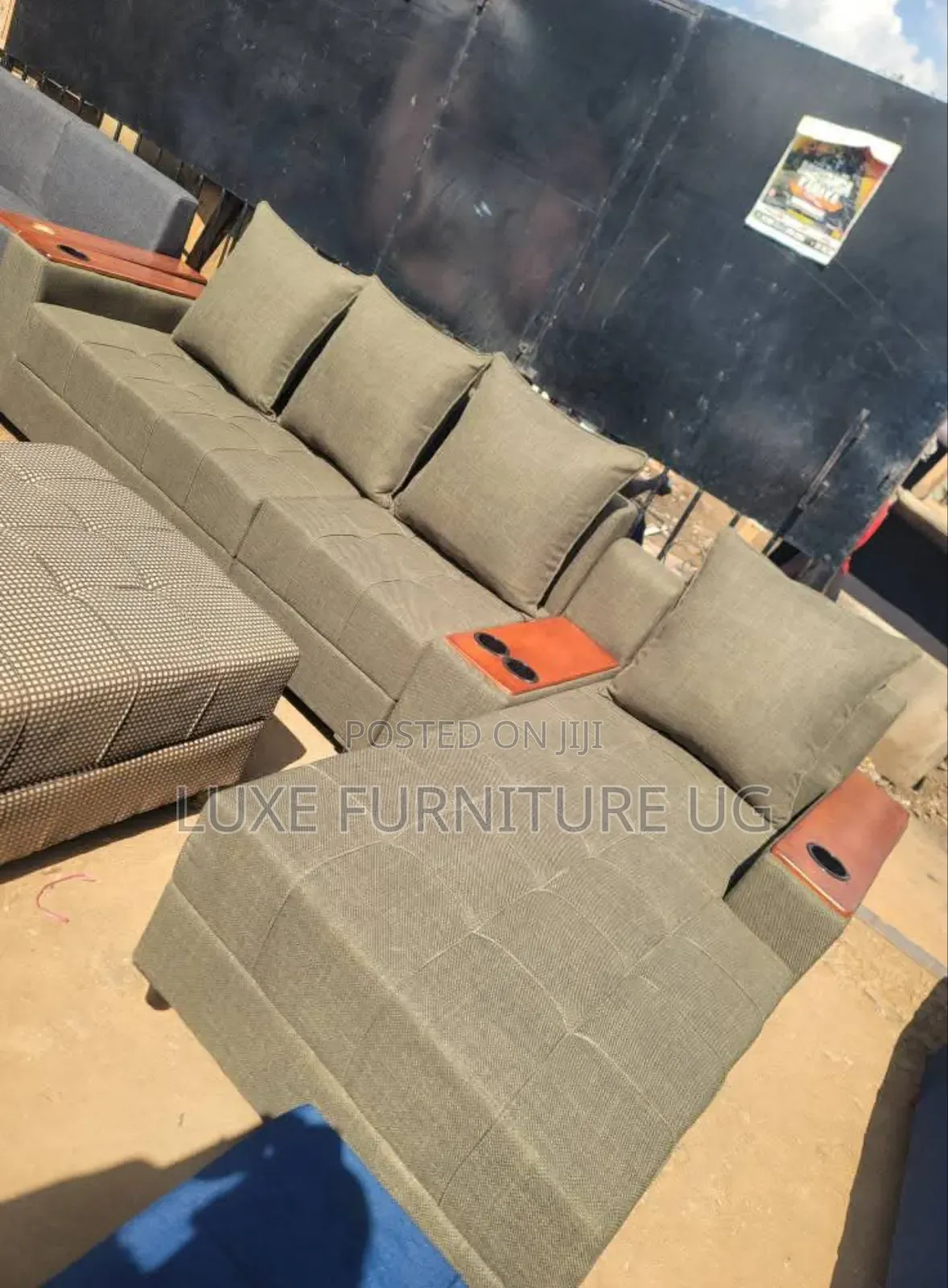 L Sofa Green Colour