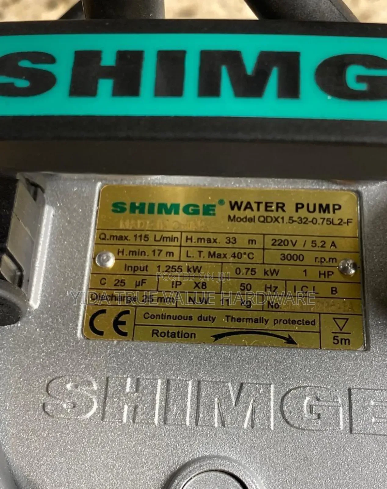 Water Pump 33m Shimge Type