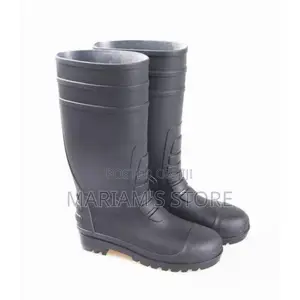 Safety Construction and Factory Gumboots With Steel Toe - Black