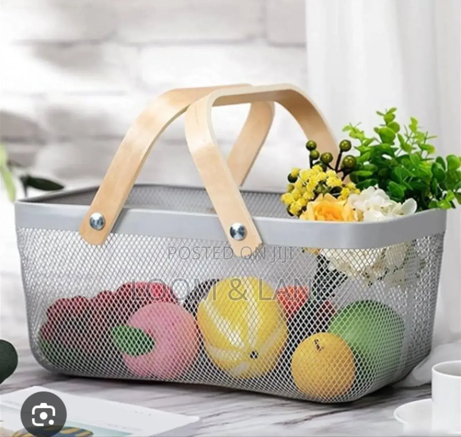 Multifunctional Metal Wire Basket for Kitchen Garden Picnic Cabinet