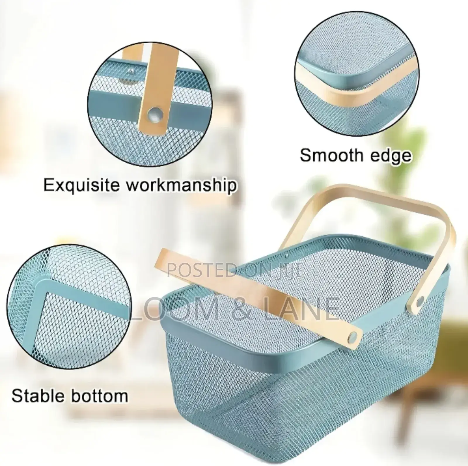 Multifunctional Metal Wire Basket for Kitchen Garden Picnic Cabinet
