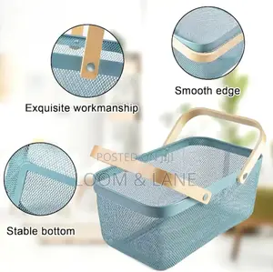 Multifunctional Metal Wire Basket for Kitchen Garden Picnic Cabinet