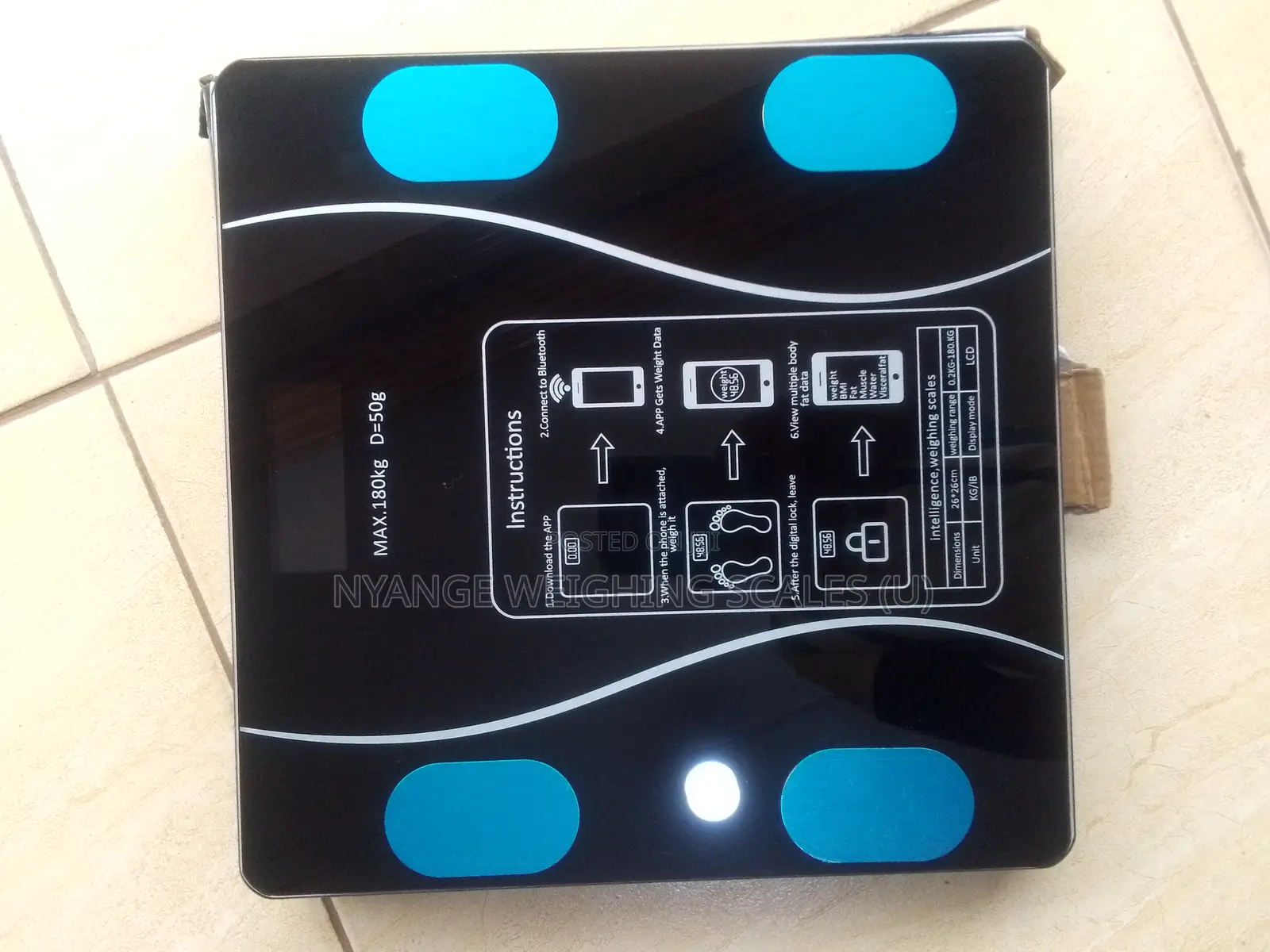 180kg/396lb Weigh Scale Tempered Glass Bathroom Digital Weighing Scale