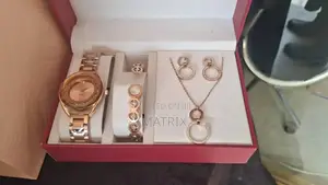Women's Stainless Steel Watch and Gift Jewelry Set