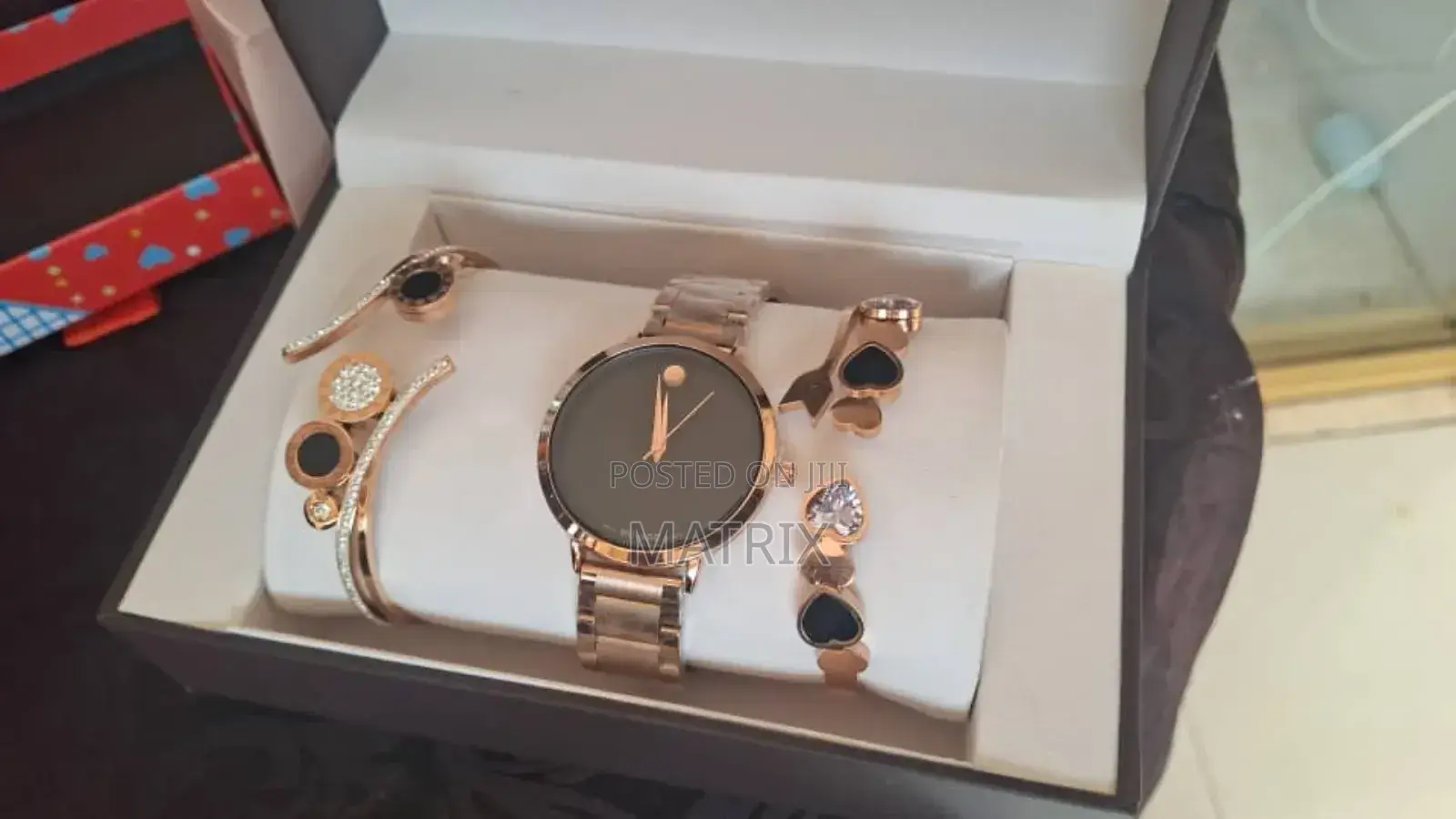 Women's Stainless Steel Watch and Gift Jewelry Set