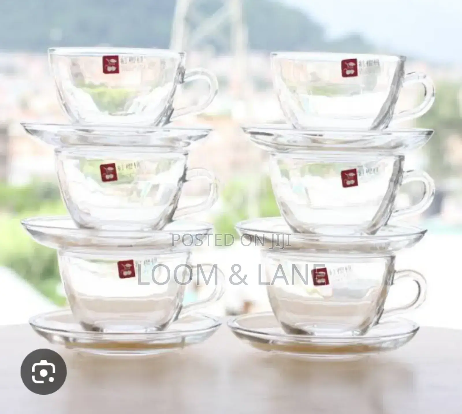 Elegant Clear Glass Tea or Coffee Cups With Matching Saucers