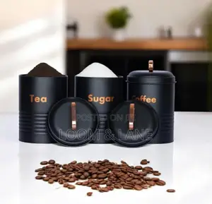 3pcs Kitchen Metallic Storage Canisters