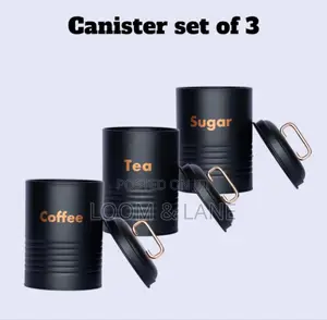 3pcs Kitchen Metallic Storage Canisters