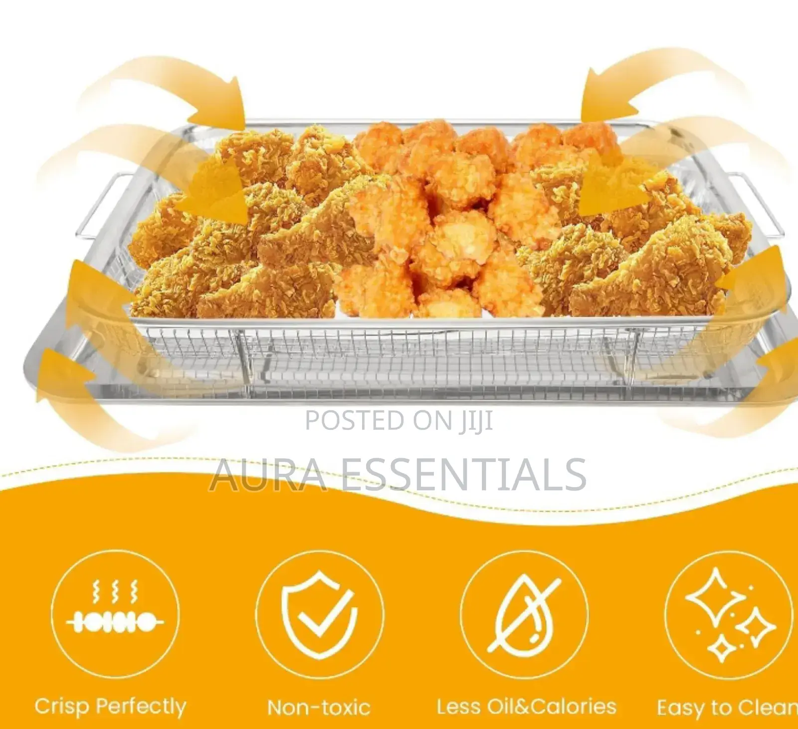 Super Unique Stainless Steel Air Fryer Basket for Oven