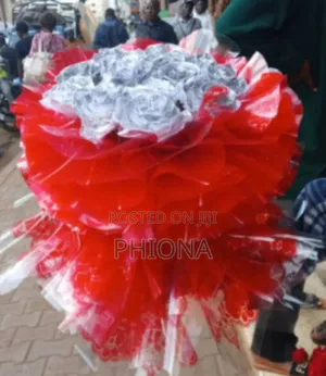 Artificial Red With White Valentine Flowers