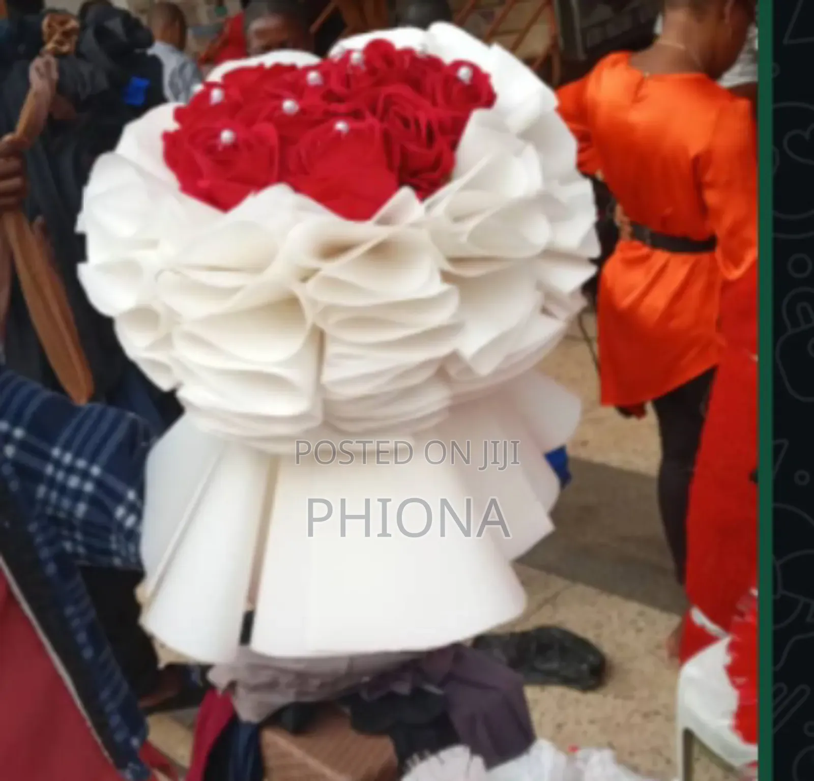 Artificial Red With White Valentine Flowers