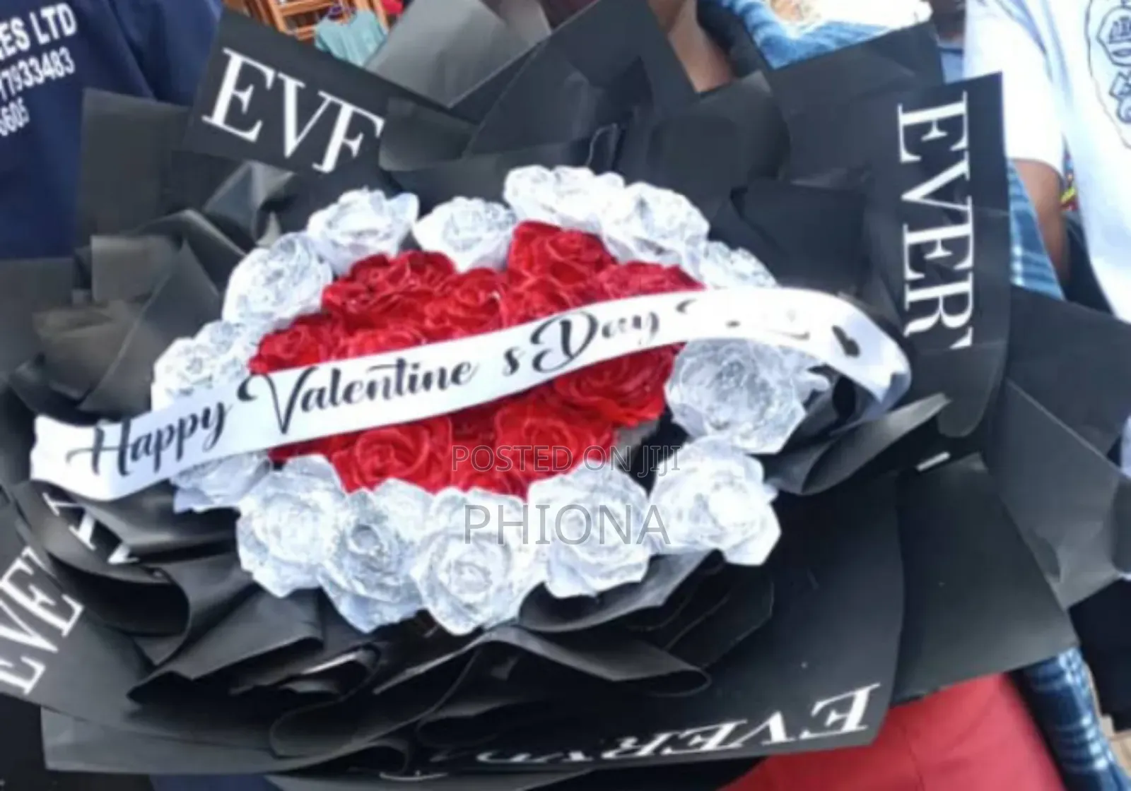 Artificial Red With White Valentine Flowers