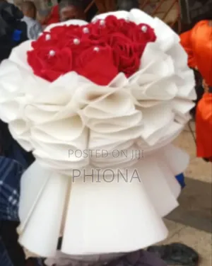 Artificial Red With White Valentine Flowers