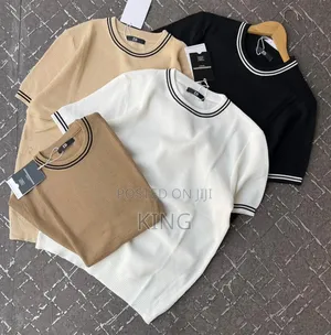 Ribbed Knit Cotton T-Shirt