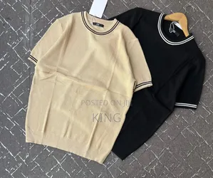 Ribbed Knit Cotton T-Shirt