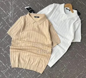 Quad Zip Short-Sleeve Knitted Polo Shirt