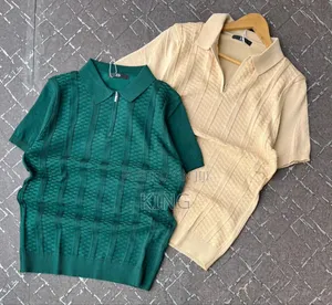 Quad Zip Short-Sleeve Knitted Polo Shirt