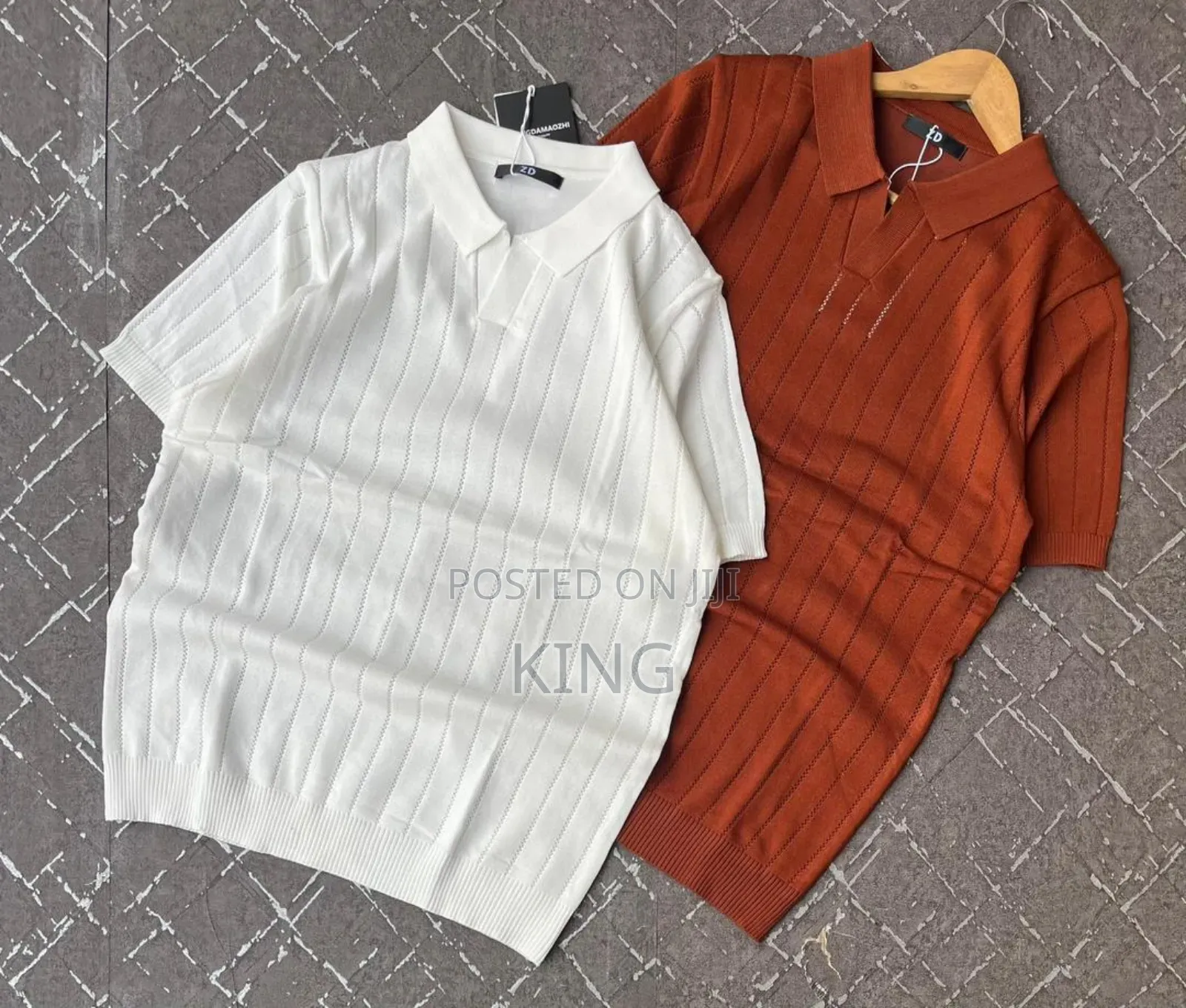 Quad Zip Short-Sleeve Knitted Polo Shirt
