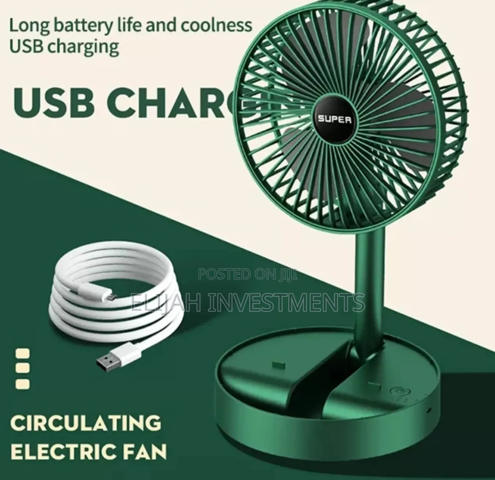 Foldable Rechargeable Electric Desk Fan