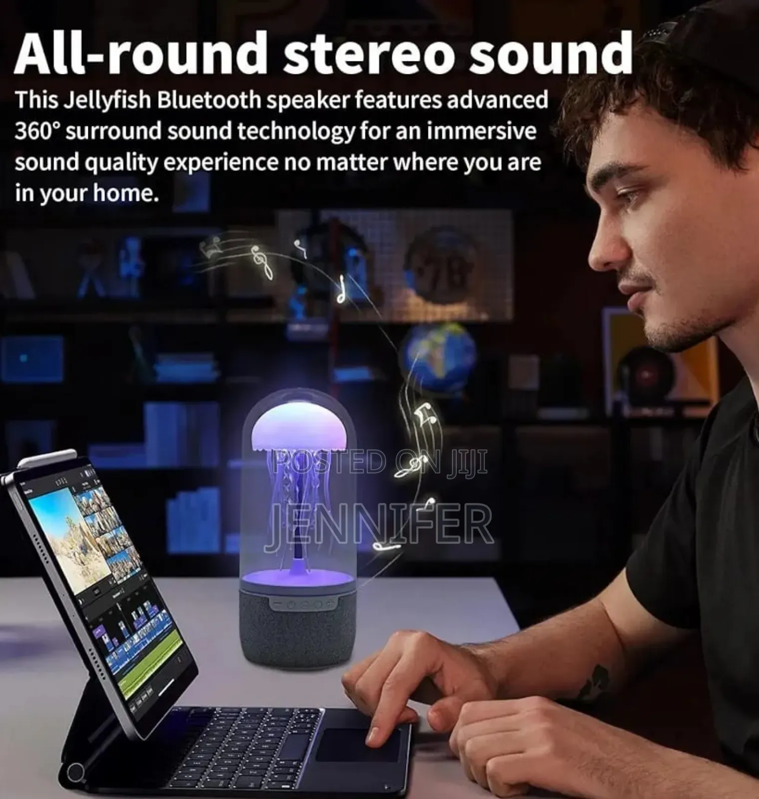 Jellyfish-Shaped Bluetooth Speaker and Mood Lamp