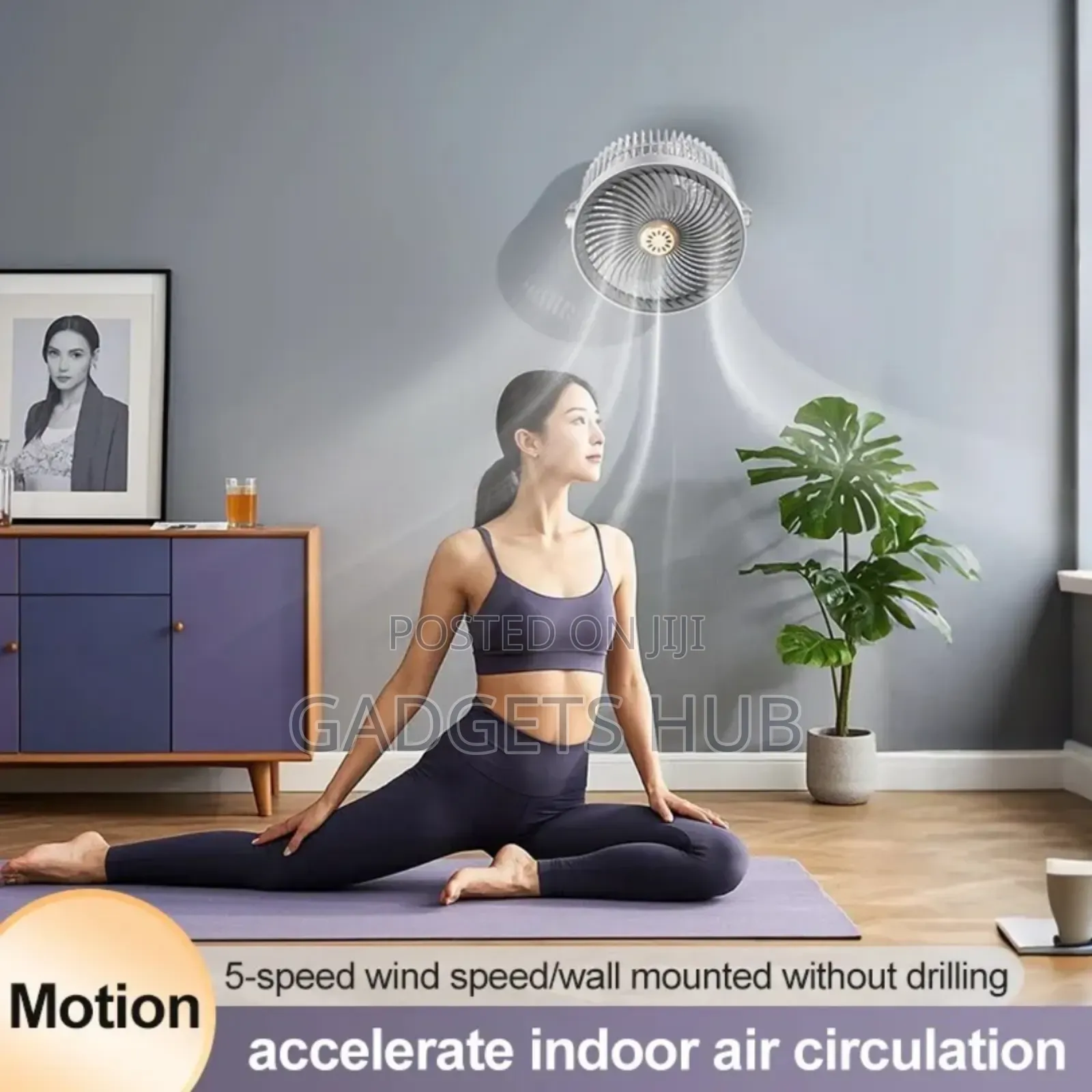 5- Speed Wall - Mounted/Desktop Fan With 720° Mosquito Repellent