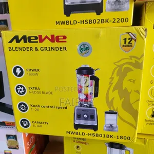 2l Mewe Blender and Grinder With 6 Edge Blades