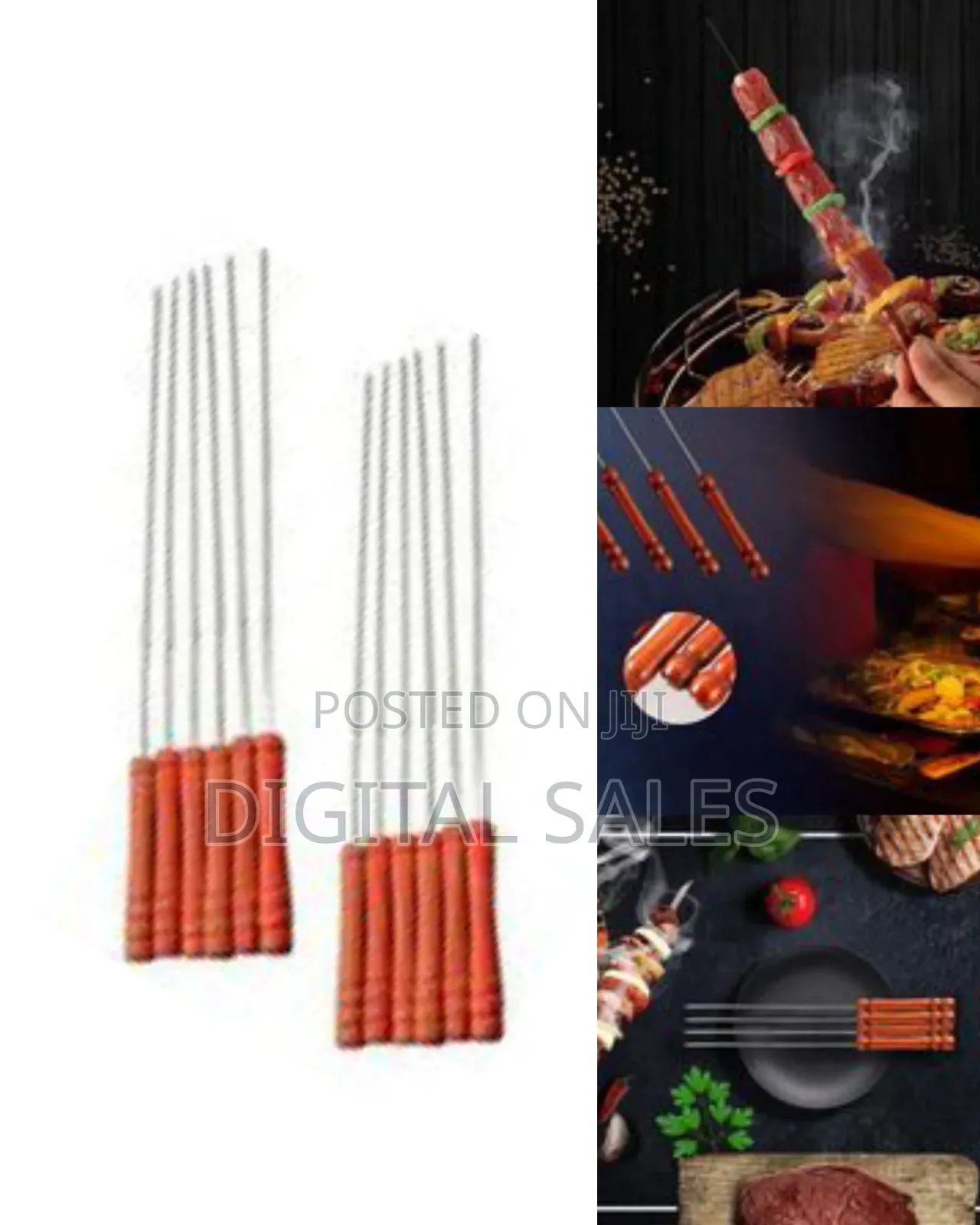 Durable Stainless Steel Skewers for Grilling and BBQ (Set of 12)