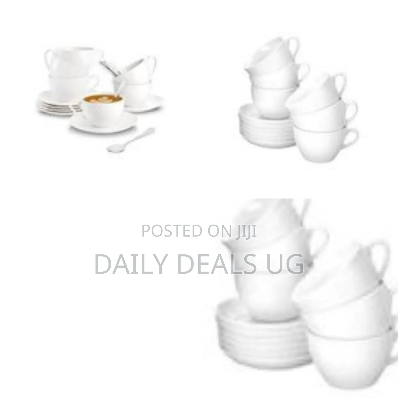 Bistro Porcelain Cappuccino Cup and Saucer Set Includes 6 Cups
