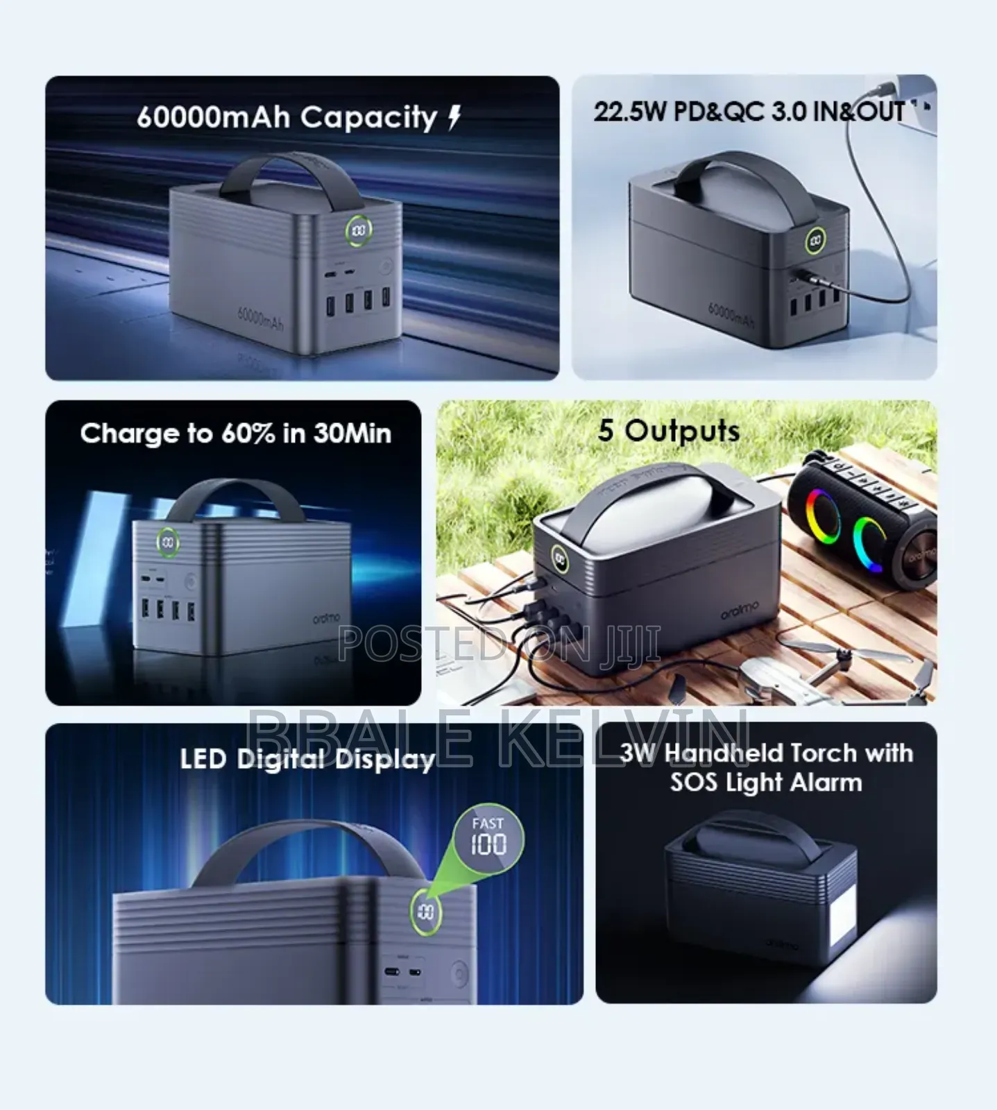 Oraimo Powerbox 60000mah Power Bank 22.5w One Charge for Two Weeks