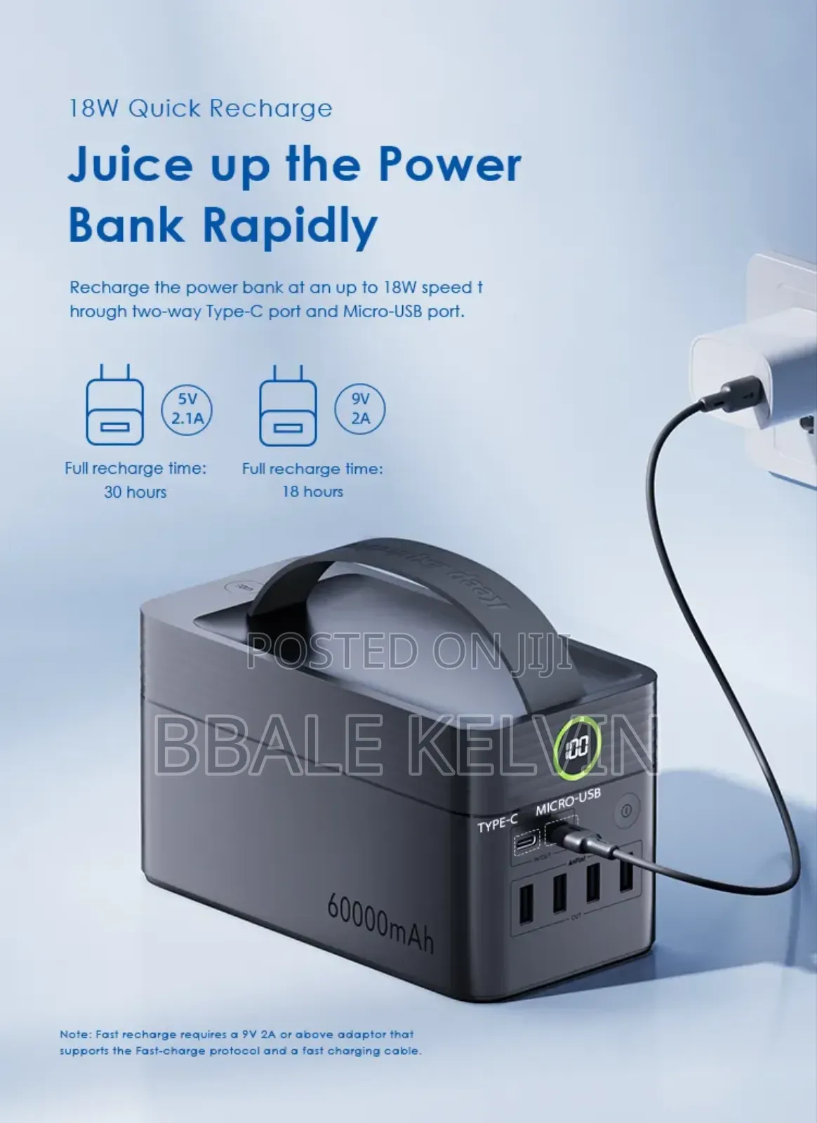 Oraimo Powerbox 60000mah Power Bank 22.5w One Charge for Two Weeks