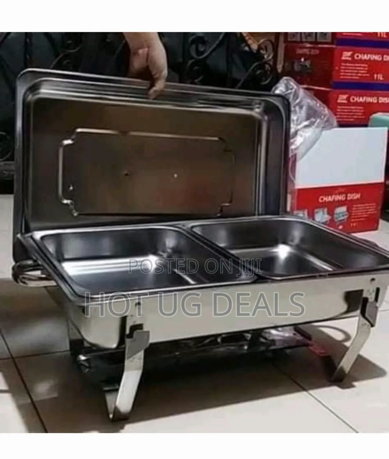 11 Litres Double Chafing Dish, Stainless Steel – Silver