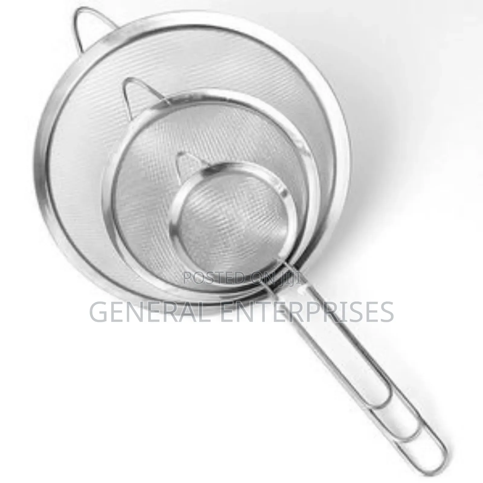 3-Piece Set of Stainless Steel Fine Mesh Strainers.