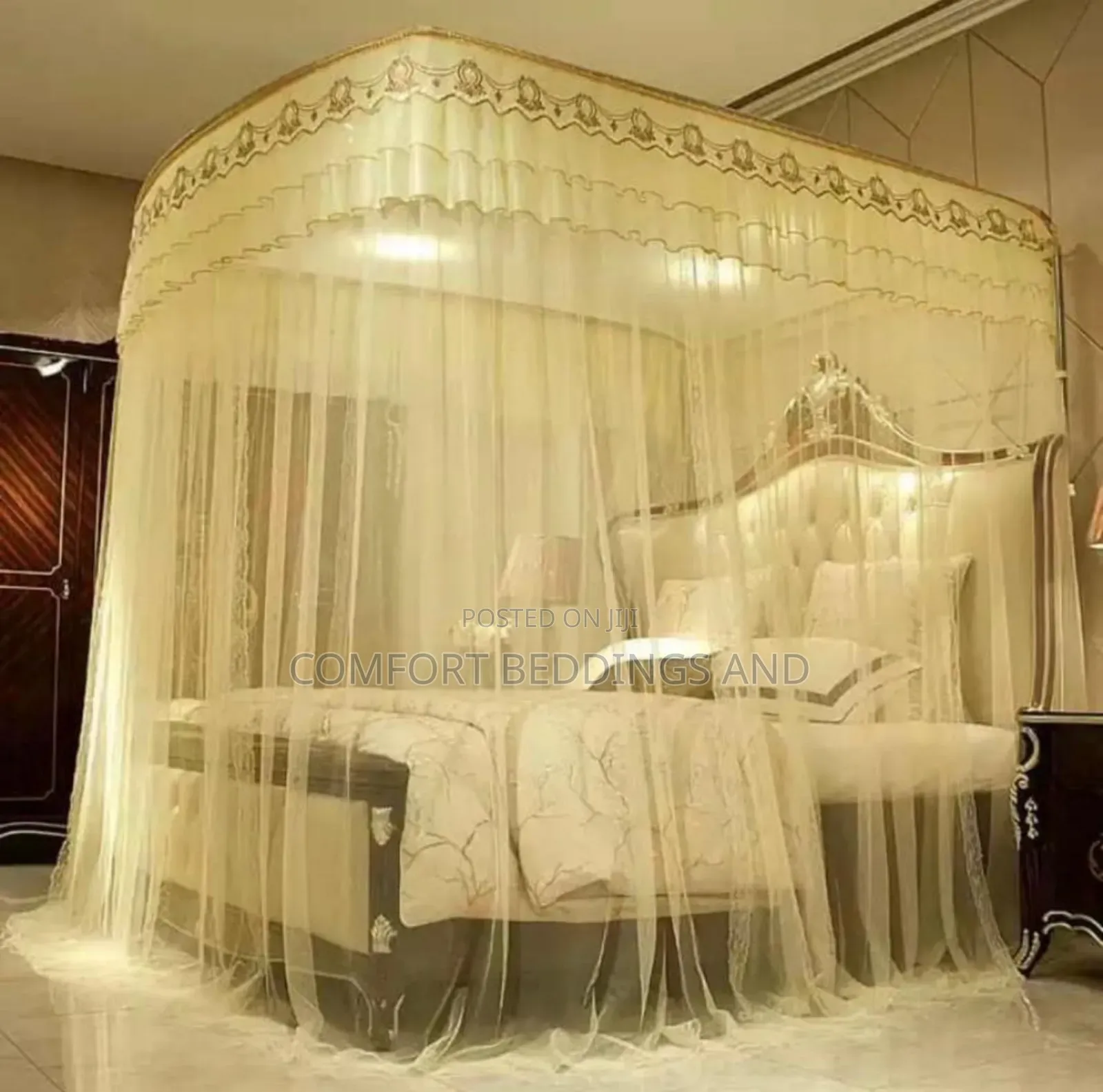Two Stand Adjustable Mosquito Net Cream 5*6, 6*6