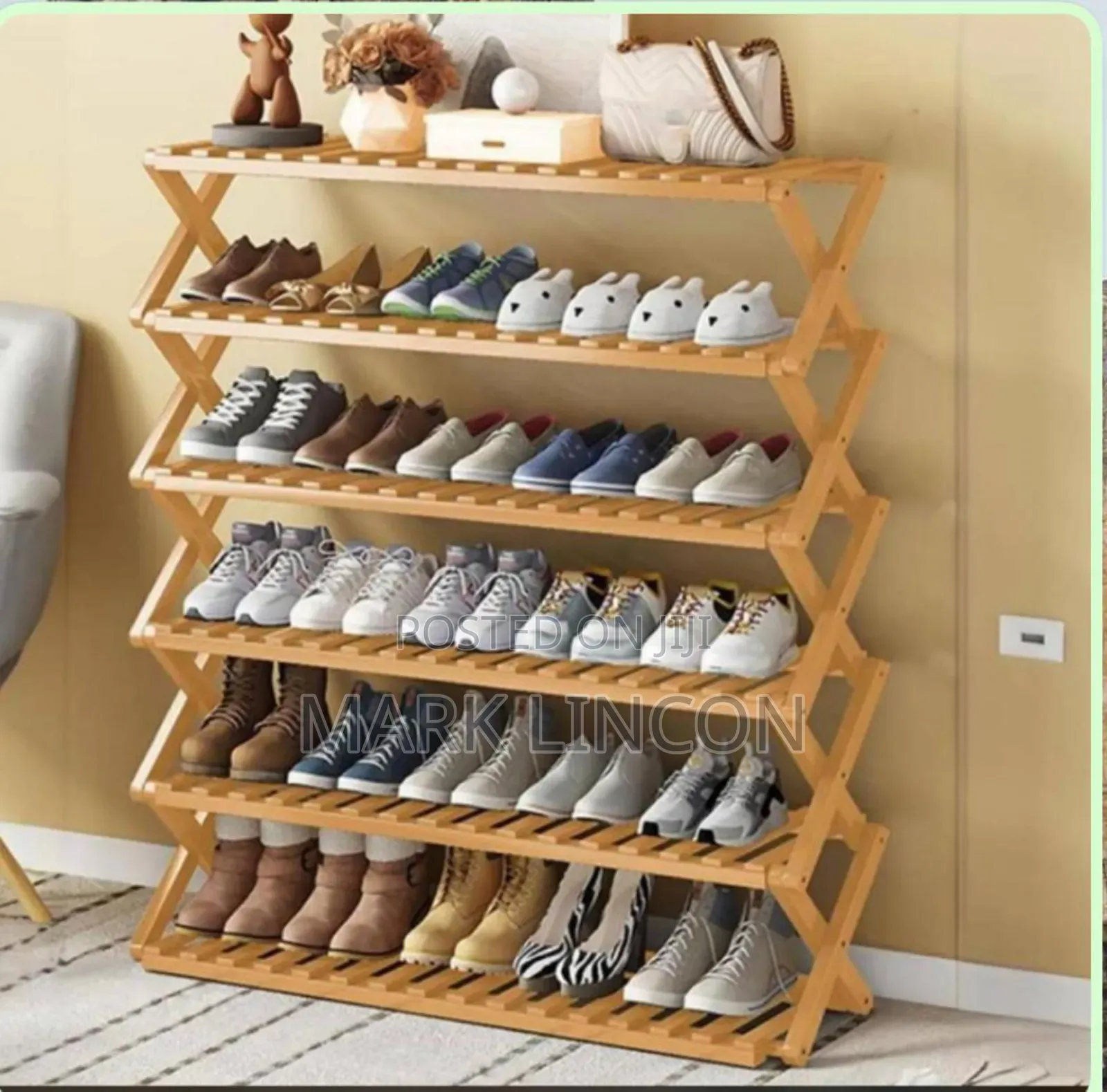 6- Tier Foldable Bamboo Shoe Rack