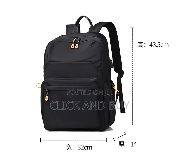 Casual Backpack School Bags for Laptop 15.6 Inch Backpack - Black