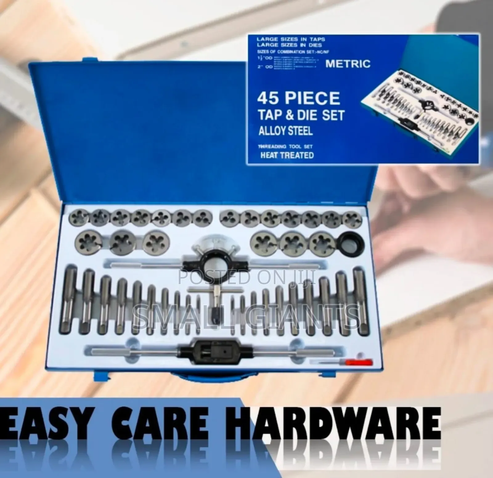 45-Piece Alloy Steel Tap and Die Threading Tool Set.