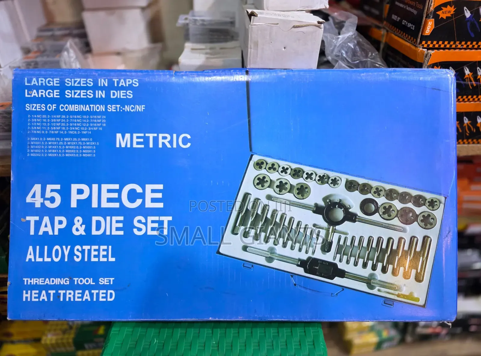 45-Piece Alloy Steel Tap and Die Threading Tool Set.