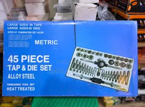 45-Piece Alloy Steel Tap and Die Threading Tool Set.