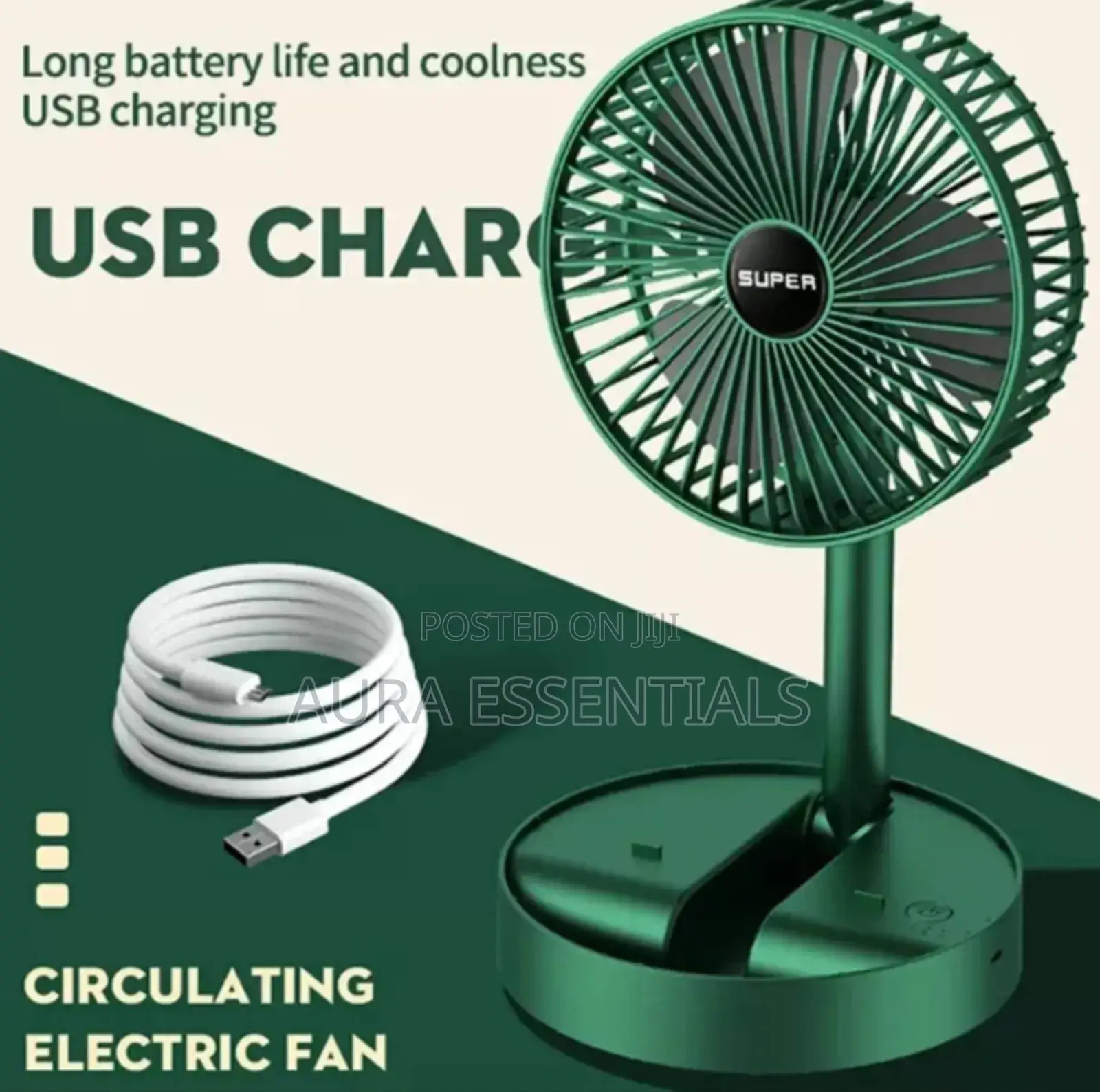 Foldable Rechargeable Electric Desk Fan