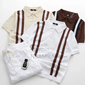 Vertical Striped Polo Shirts