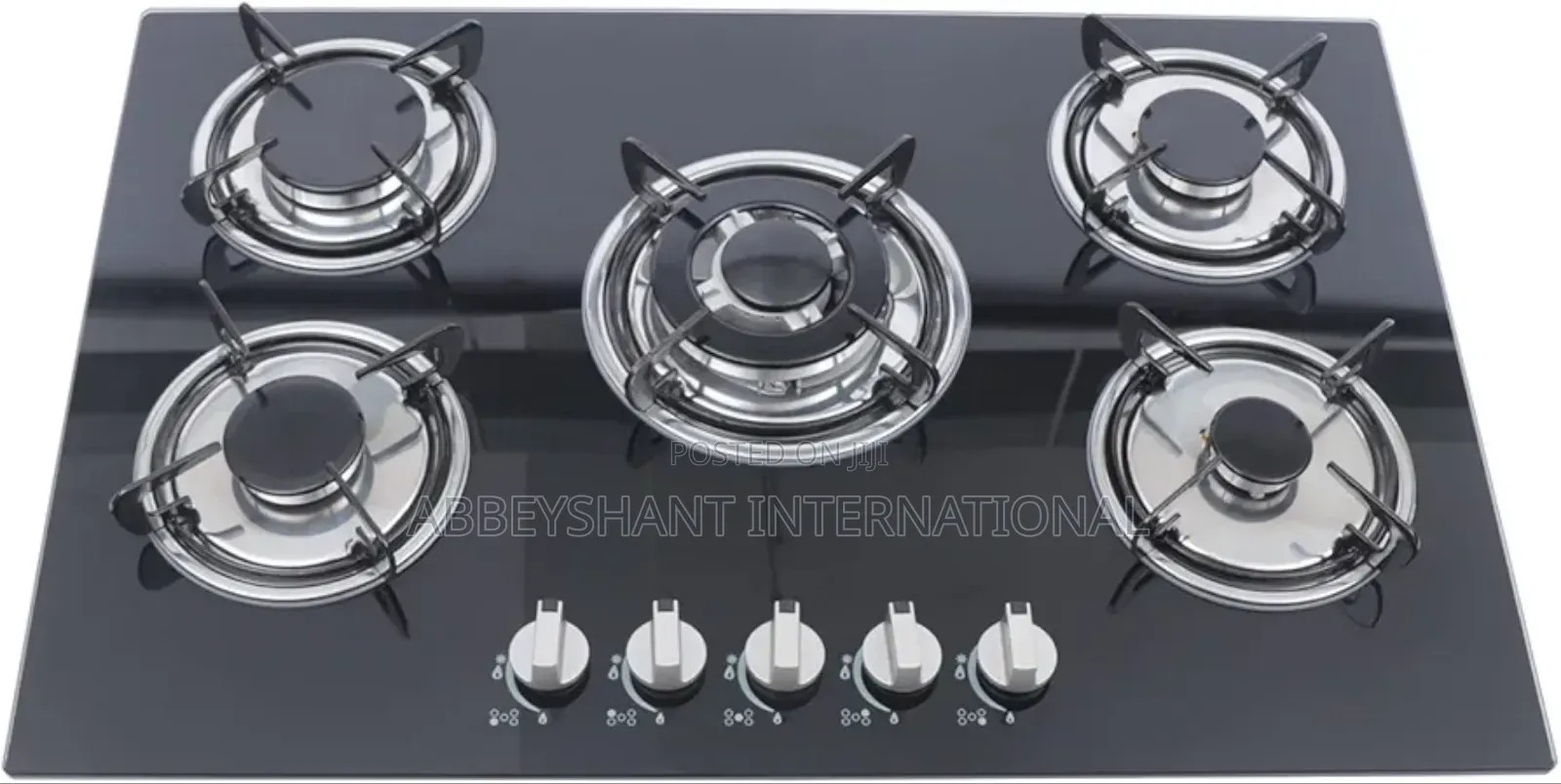 5 Burner Gas Cooktop Built-in Stainless Steel Glass Burner